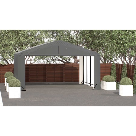 Shelterlogic ShelterTube Wind and Snow-Load Rated Garage, 20x18x10 Gray SQAADD0103C02001810
